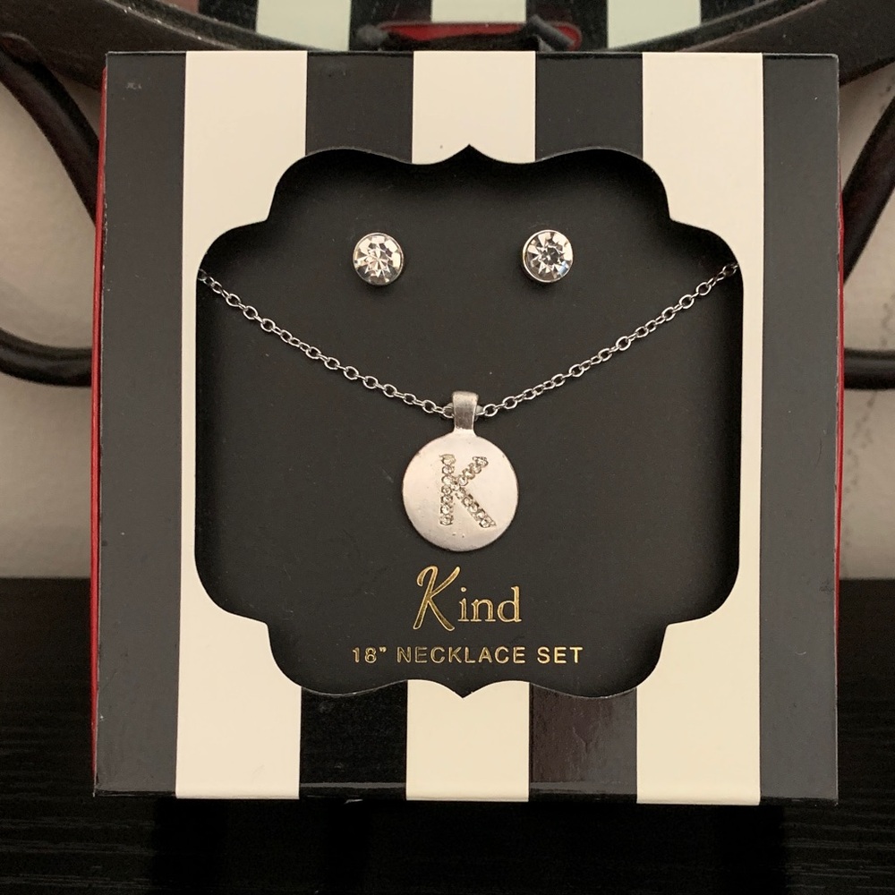 Kind Silver Necklace and Earring Set